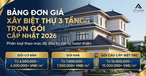 Chi phí xây biệt thự 3 tầng 2026: Báo giá trọn gói và Cách tính chi tiết缩略图