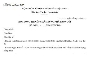 Mẫu hợp đồng xây nhà trọn gói chi tiết nhất 2026缩略图