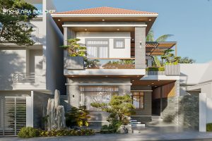 Kiến trúc nhà phố 2 tầng mái Nhật phong cách hiện đại 220m2缩略图