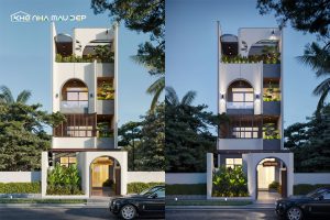 Kiến trúc nhà phố 4 tầng 6 phòng ngủ 6x16m tại Hải Phòng缩略图