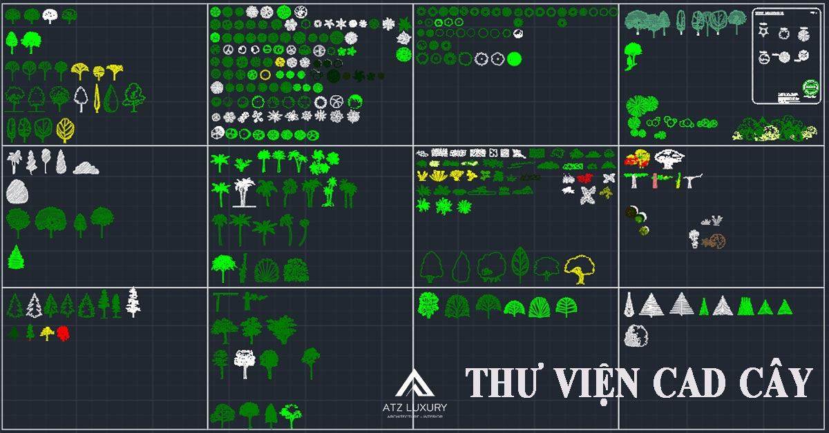 Tải thư viện CAD cây xanh miễn phí, trọn bộ Block mới nhất缩略图