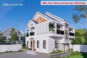 92+ Mẫu nhà 2 tầng 5 phòng ngủ 100m2 đẹp, kèm dự toán chi tiết缩略图