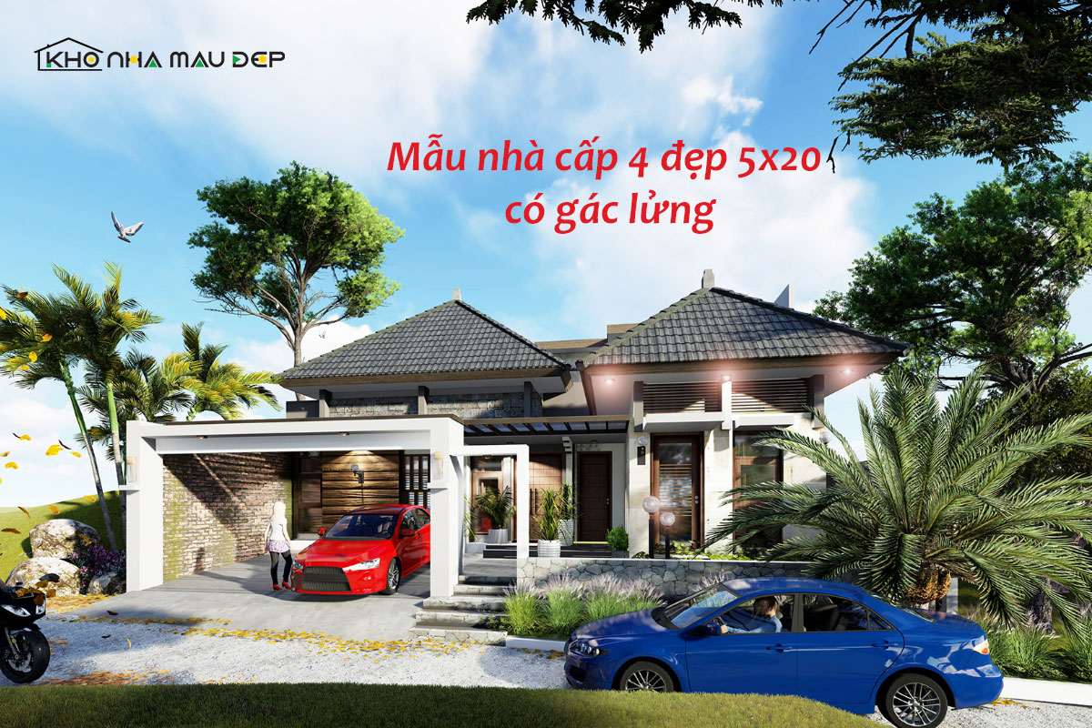 45+ Mẫu nhà cấp 4 đẹp 5×20 có gác lửng đẹp, đầy đủ tiện nghi缩略图