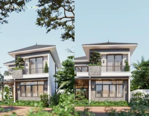 Dự án thiết kế nhà 2 tầng mái Nhật hiện đại (CĐT: chị Hoa – Hoài Đức)缩略图