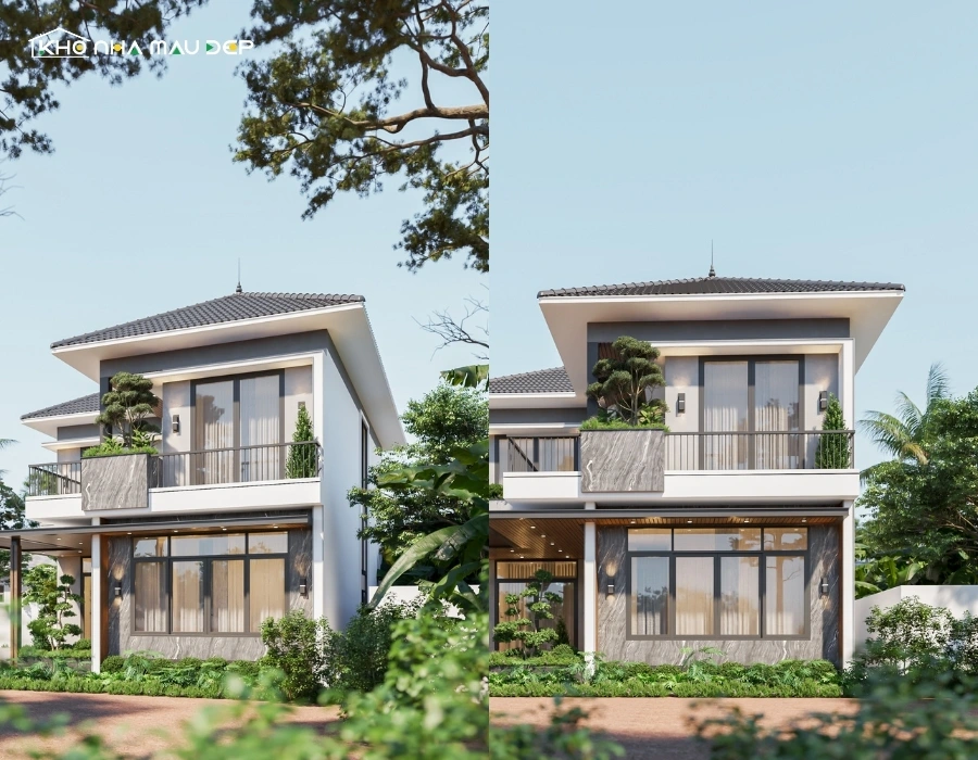Dự án thiết kế nhà 2 tầng mái Nhật hiện đại (CĐT: chị Hoa – Hoài Đức)缩略图